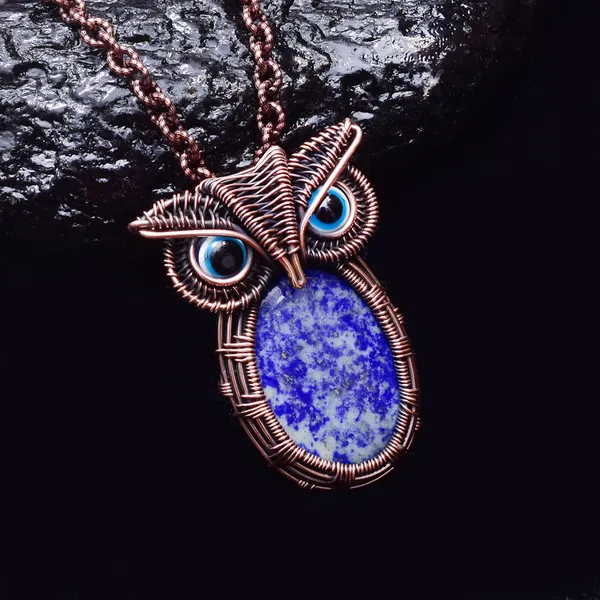 Blue_Lapis_Lazuli_Healing_Gemstone_Copper_Wire_Wrap_Black_Oxidised_Chain_Pendant_(1.77_Cm)