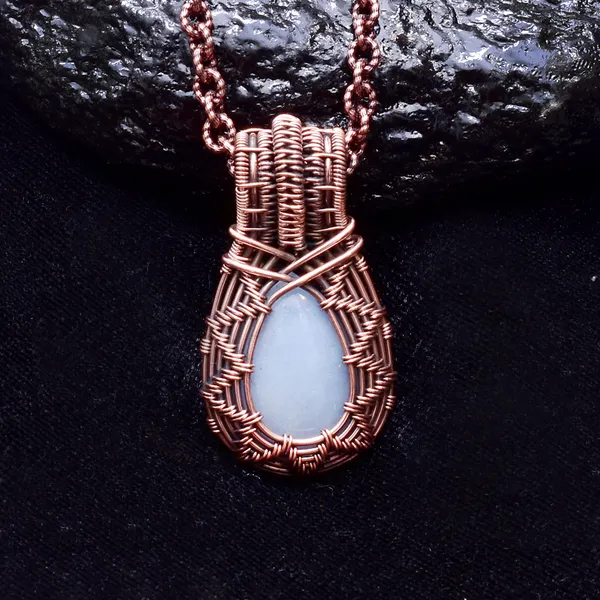 Blue_Angelite_Healing_Gemstone_Copper_Wire_Wrap_Black_Oxidised_Chain_Pendant_(1.77_Cm)