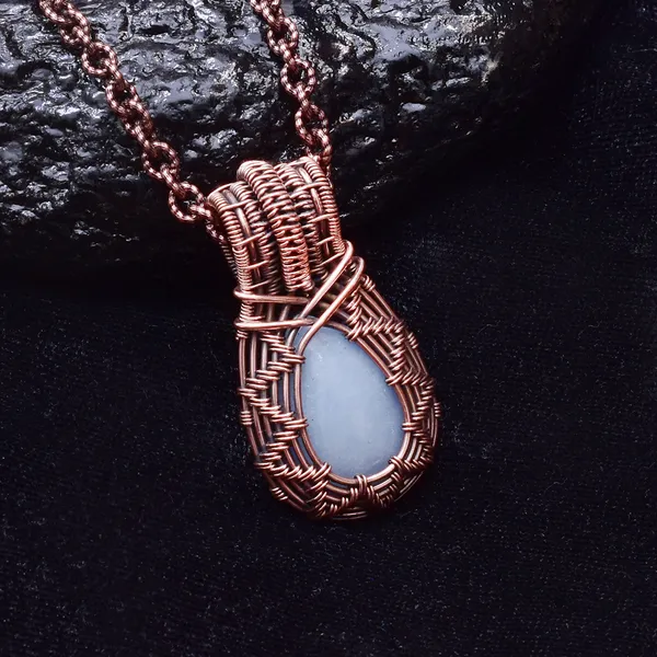Blue_Angelite_Healing_Gemstone_Copper_Wire_Wrap_Black_Oxidised_Chain_Pendant_(1.77_Cm)