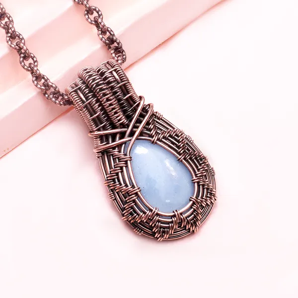 Blue_Angelite_Healing_Gemstone_Copper_Wire_Wrap_Black_Oxidised_Chain_Pendant_(1.77_Cm)
