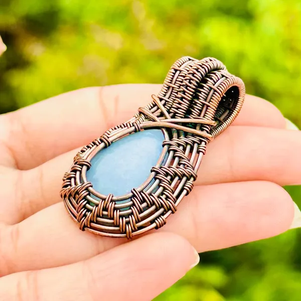 Blue_Angelite_Healing_Gemstone_Copper_Wire_Wrap_Black_Oxidised_Chain_Pendant_(1.77_Cm)