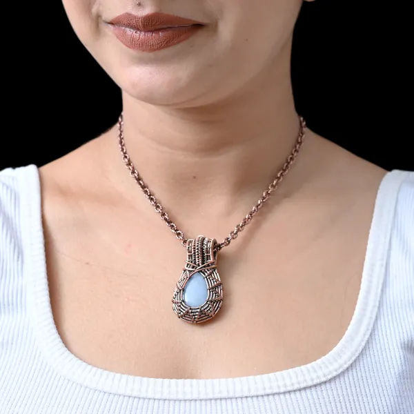 Blue_Angelite_Healing_Gemstone_Copper_Wire_Wrap_Black_Oxidised_Chain_Pendant_(1.77_Cm)