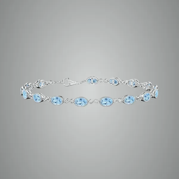 Blue_Aquamarine_925_Sterling_Pure_Silver_Infinity_Links_Bracelet