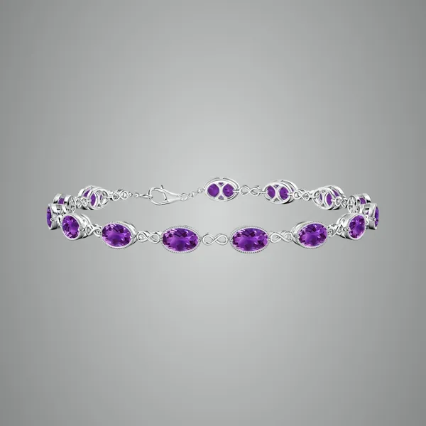 Purple_Amethyst_925_Sterling_Pure_Silver_Infinity_Links_Bracelet