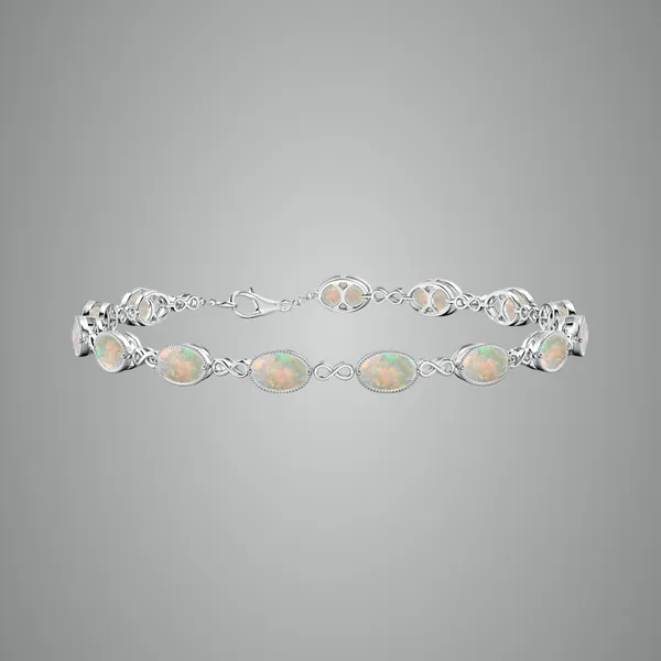 Multicolor_Ethiopian_Opal_925_Sterling_Pure_Silver_Infinity_Links_Bracelet