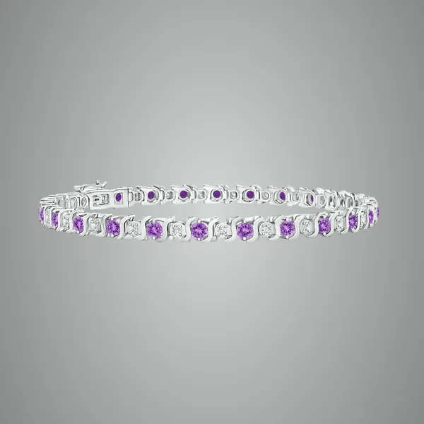 Purple_Amethyst_925_Sterling_Pure_Silver_S_Curl_Tennis_Bracelet