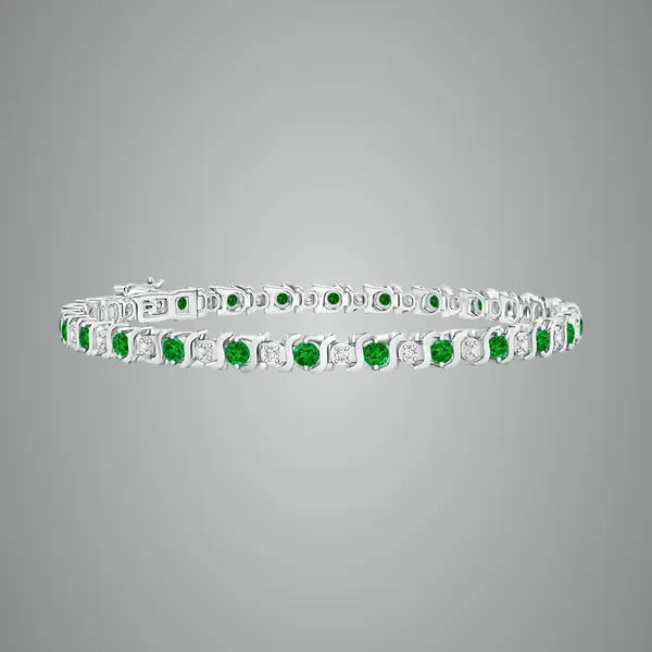 Green_Emerald_925_Sterling_Pure_Silver_S_Curl_Tennis_Bracelet