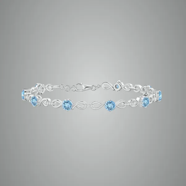 Blue_Aquamarine_925_Sterling_Pure_Silver_Infinity_Link_Bracelet