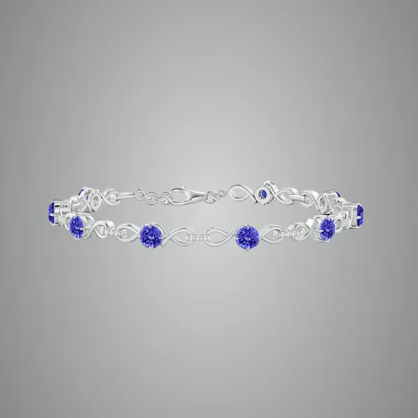 Blue_Tanzanite_925_Sterling_Pure_Silver_Infinity_Link_Bracelet
