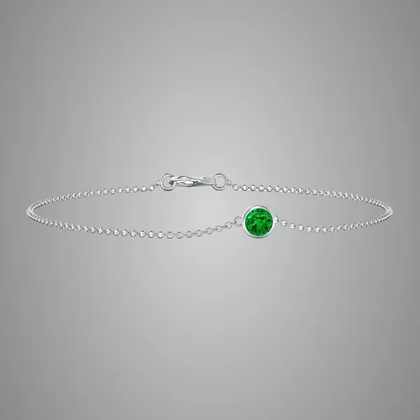 Green_Emerald_925_Sterling_Pure_Silver_Chain_Bracelet
