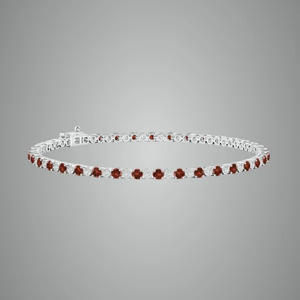 Red_Garnet_925_Sterling_Pure_Silver_Tennis_Bracelet