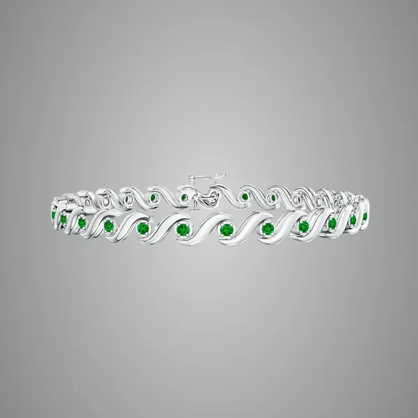 Green_Emerald_925_Sterling_Pure_Silver_S_Swirl_Bracelet