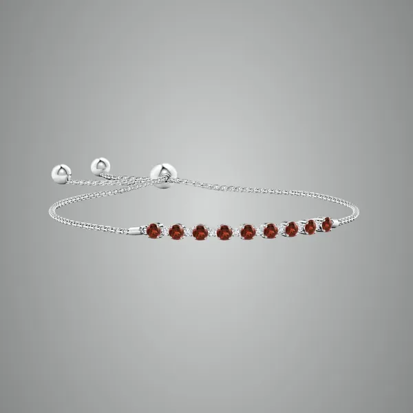Red_Garnet_925_Sterling_Pure_Silver_Bolo_Bracelet