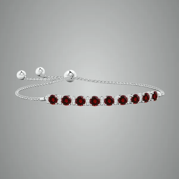 Red_Garnet_925_Sterling_Pure_Silver_Bolo_Bracelet