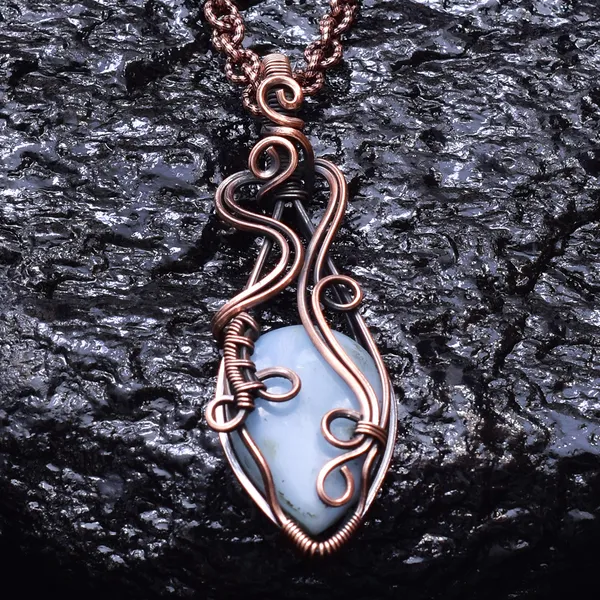 Blue_Angelite_Healing_Gemstone_Copper_Wire_Wrap_Black_Oxidised_Chain_Pendant_(2.36_Cm)