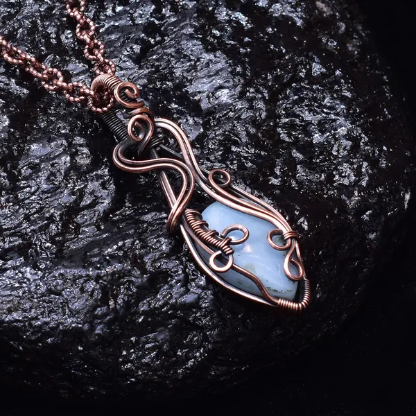 Blue_Angelite_Healing_Gemstone_Copper_Wire_Wrap_Black_Oxidised_Chain_Pendant_(2.36_Cm)
