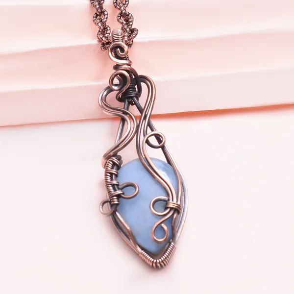 Blue_Angelite_Healing_Gemstone_Copper_Wire_Wrap_Black_Oxidised_Chain_Pendant_(2.36_Cm)