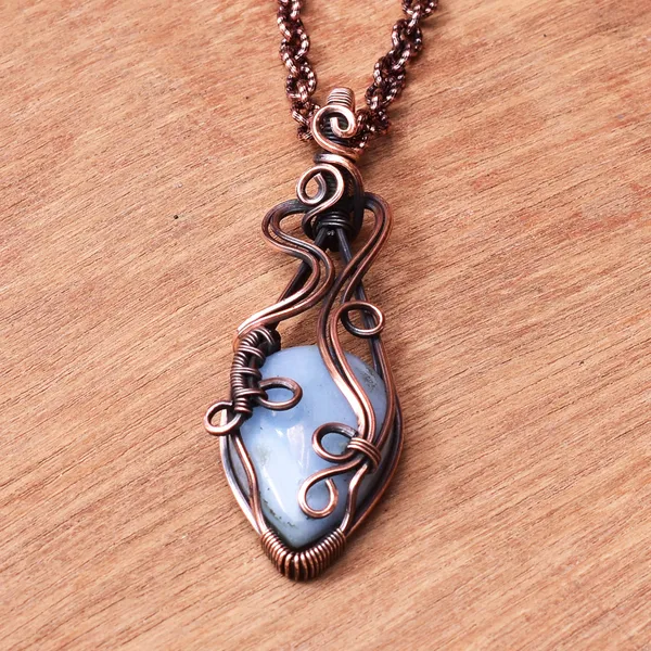 Blue_Angelite_Healing_Gemstone_Copper_Wire_Wrap_Black_Oxidised_Chain_Pendant_(2.36_Cm)