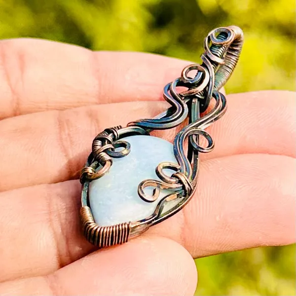 Blue_Angelite_Healing_Gemstone_Copper_Wire_Wrap_Black_Oxidised_Chain_Pendant_(2.36_Cm)