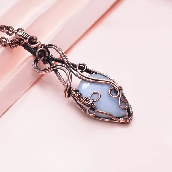 Blue_Angelite_Healing_Gemstone_Copper_Wire_Wrap_Black_Oxidised_Chain_Pendant_(2.36_Cm)
