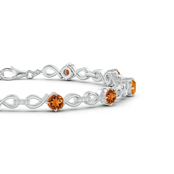 Yellow_Citrine_925_Sterling_Pure_Silver_Infinity_Link_Bracelet