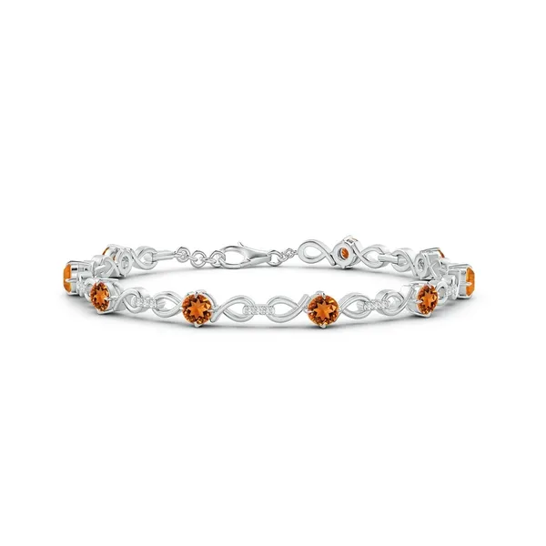 Yellow_Citrine_925_Sterling_Pure_Silver_Infinity_Link_Bracelet