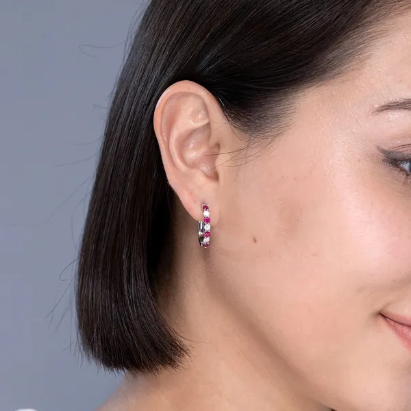 Red_Ruby_925_Sterling_Silver_Prong_Set_Hoop_Earring