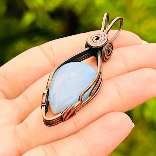 Blue_Angelite_Healing_Gemstone_Copper_Wire_Wrap_Black_Oxidised_Chain_Pendant_(2.36_Cm)
