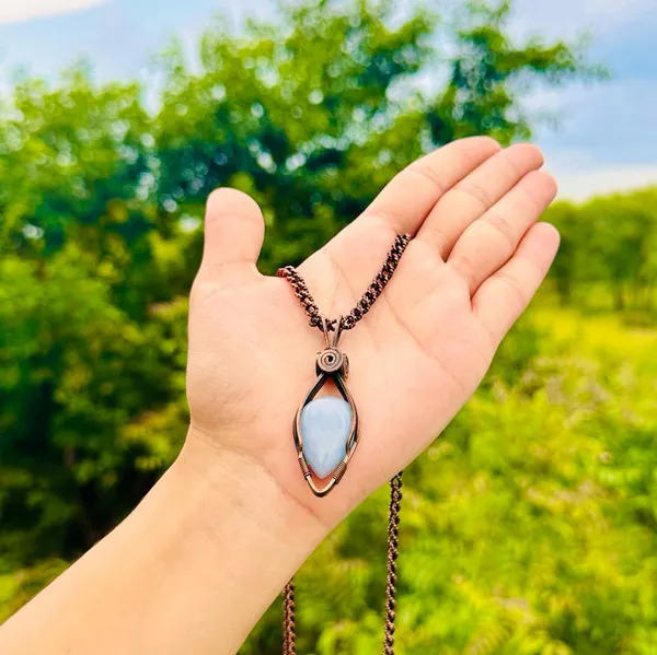Blue_Angelite_Healing_Gemstone_Copper_Wire_Wrap_Black_Oxidised_Chain_Pendant_(2.36_Cm)