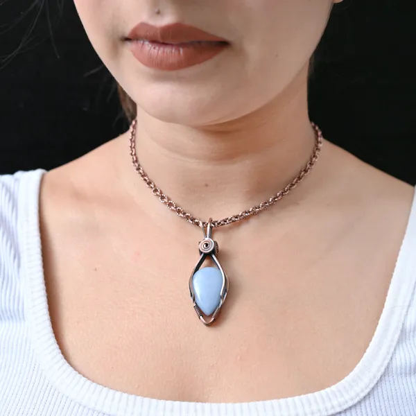 Blue_Angelite_Healing_Gemstone_Copper_Wire_Wrap_Black_Oxidised_Chain_Pendant_(2.36_Cm)