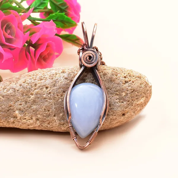 Blue_Angelite_Healing_Gemstone_Copper_Wire_Wrap_Black_Oxidised_Chain_Pendant_(2.36_Cm)
