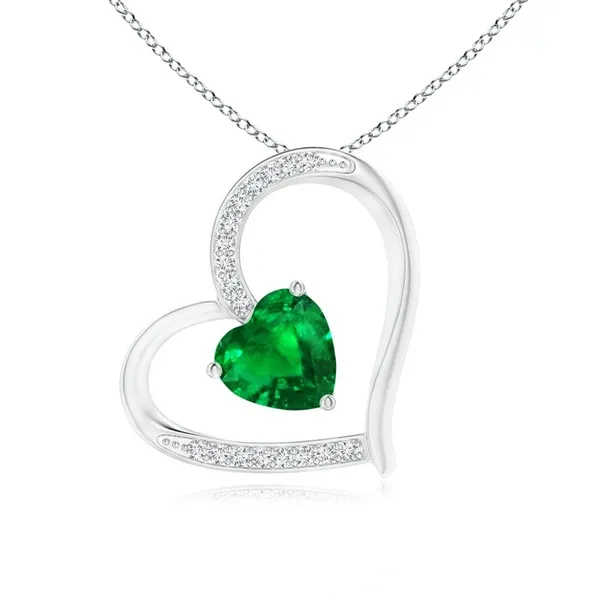 Green_Emerald_925_Pure_Sterling_Silver_Heart_Tilted_Pendant