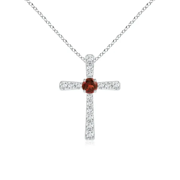Red_Garnet_925_Pure_Sterling_Silver_Round_Cross_Pendant
