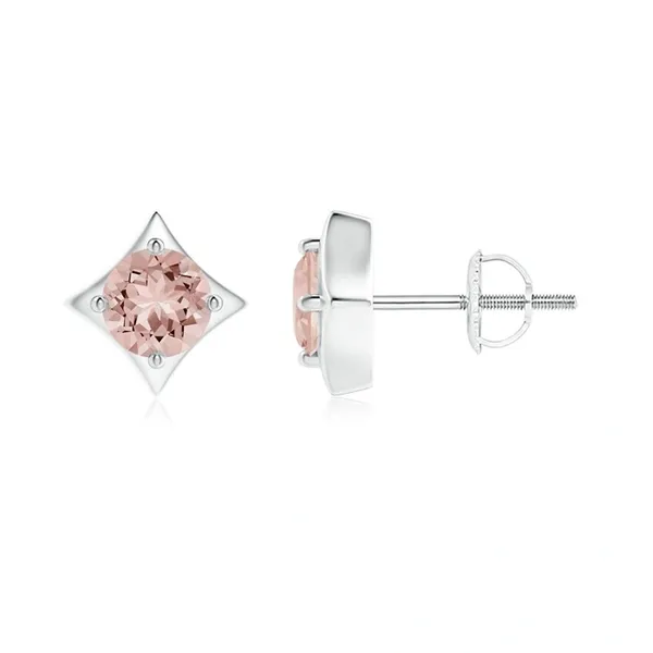 Peach_Morganite_925_Sterling_Silver_Prong_Set_Kite_Earring