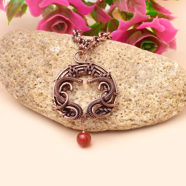 Red_Onyx_Healing_Gemstone_Copper_Wire_Wrap_Black_Oxidised_Chain_Pendant_(1.77_Cm)