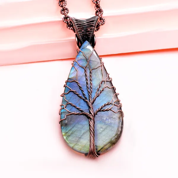 Blue_Labradorite_Healing_Gemstone_Copper_Wire_Wrap_Black_Oxidised_Chain_Pendant_(2.95_Cm)