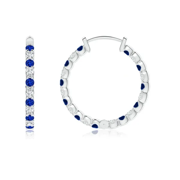 Blue_Sapphire_925_Sterling_Silver_Prong_Set_Hoop_Earring