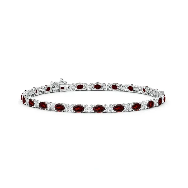 Red_Garnet_925_Sterling_Pure_Silver_Tennis_Bracelet