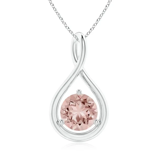 Peach_Morganite_925_Pure_Sterling_Silver_Round_Infinity_Twist_Pendant