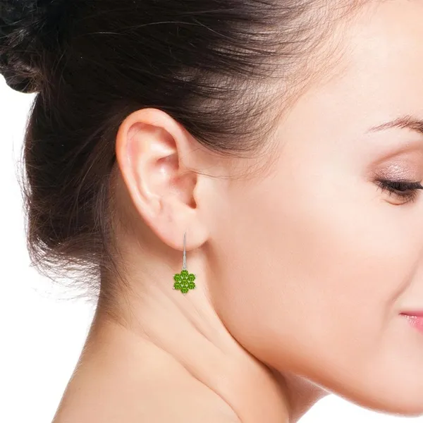 Green_Peridot_925_Sterling_Silver_Cluster_Set_Floral_Earring