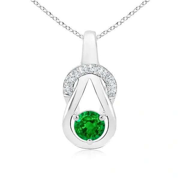 Green_Emerald_925_Pure_Sterling_Silver_Round_Infinity_Knot_Pendant