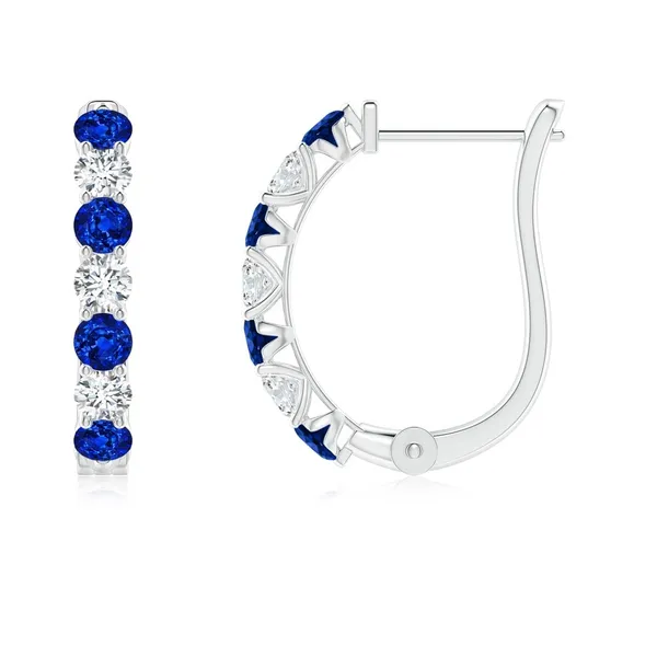 Blue_Sapphire_925_Sterling_Silver_Prong_Set_Hoop_Earring