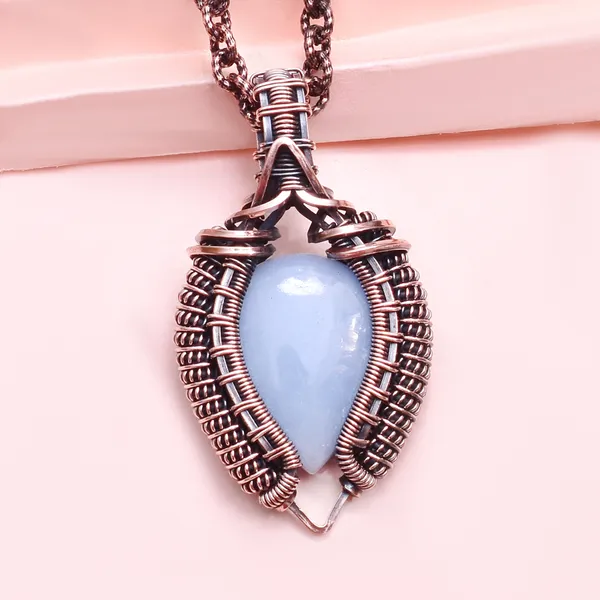 Blue_Angelite_Healing_Gemstone_Copper_Wire_Wrap_Black_Oxidised_Chain_Pendant_(2.16_Cm)