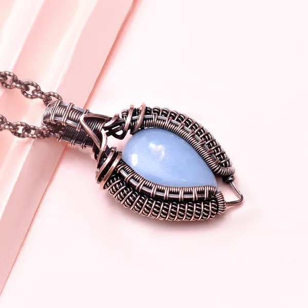 Blue_Angelite_Healing_Gemstone_Copper_Wire_Wrap_Black_Oxidised_Chain_Pendant_(2.16_Cm)