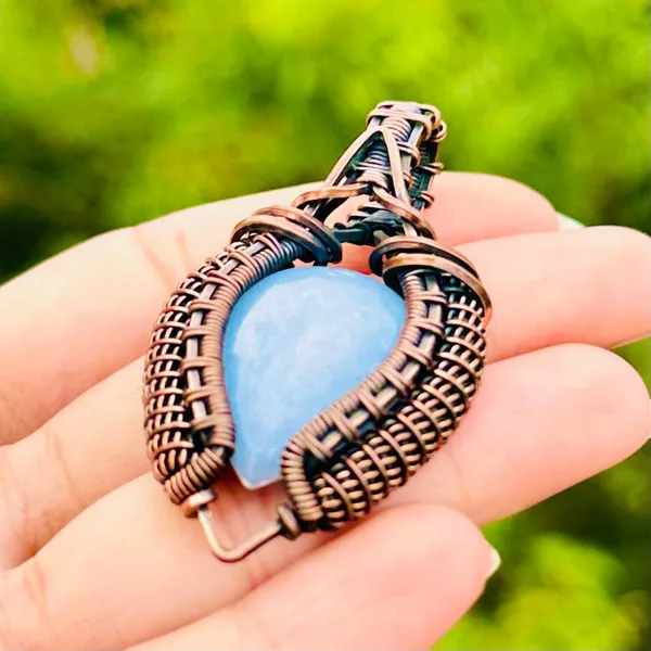Blue_Angelite_Healing_Gemstone_Copper_Wire_Wrap_Black_Oxidised_Chain_Pendant_(2.16_Cm)