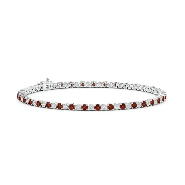 Red_Garnet_925_Sterling_Pure_Silver_Tennis_Bracelet