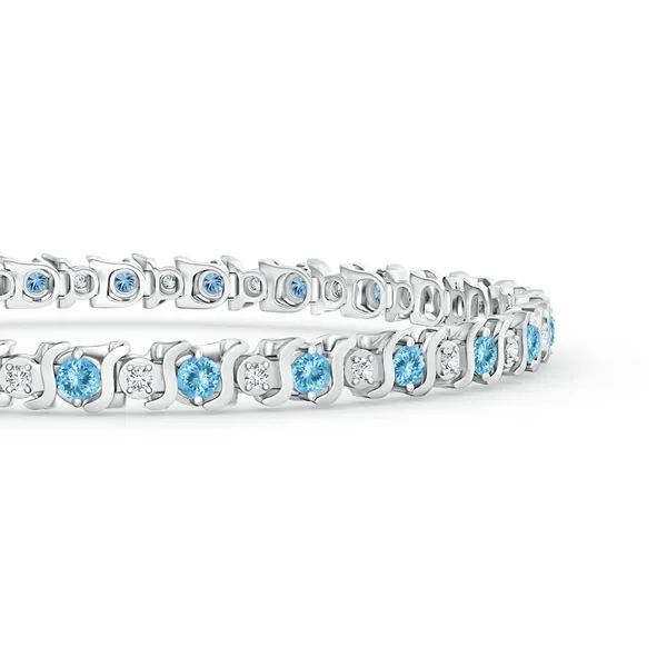 Blue_Aquamarine_925_Sterling_Pure_Silver_S_Curl_Tennis_Bracelet