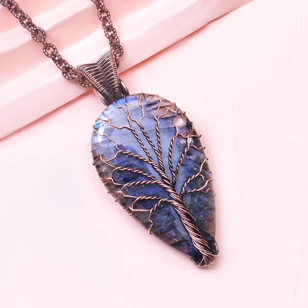 Blue_Labradorite_Healing_Gemstone_Copper_Wire_Wrap_Black_Oxidised_Chain_Pendant_(2.95_Cm)