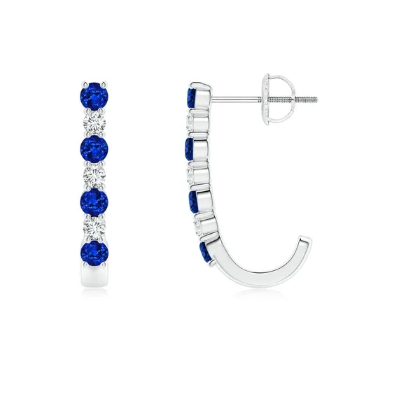 Blue_Sapphire_925_Sterling_Silver_Prong_Set_J-Hoop_Earring