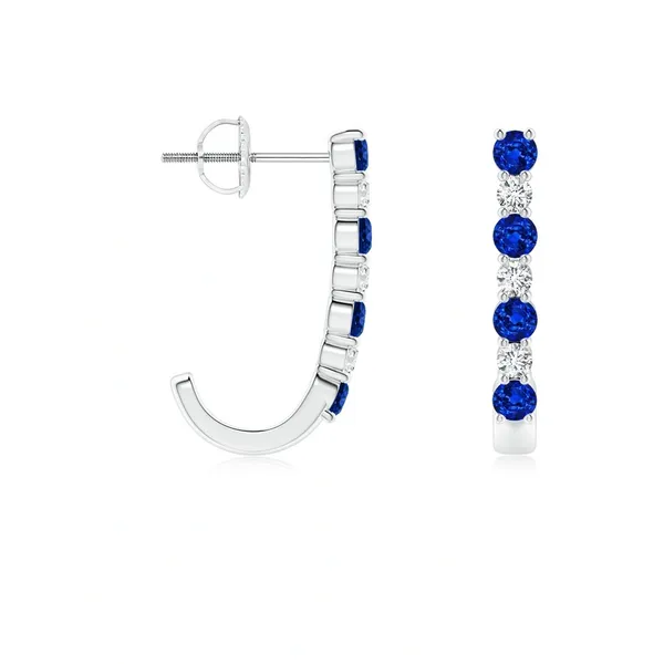Blue_Sapphire_925_Sterling_Silver_Prong_Set_J-Hoop_Earring